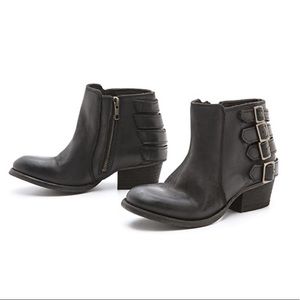 H by Hudson Encke Buckle Booties black sz 40